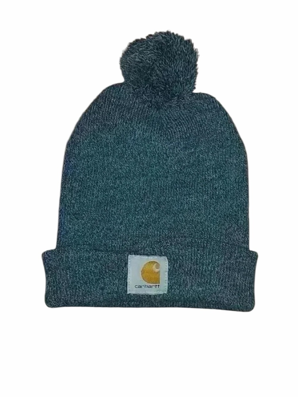 Carhartt Gray Knit Pom-Pom Cuffed Beanie Gorpcore Unisex - Picture 2 of 4